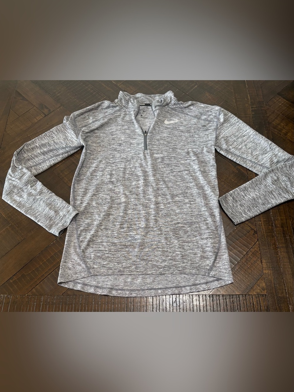 Nike Running Dri-Fit Element 1/2 Zip Top Women’s XS Gray Reflective Thumb Holes